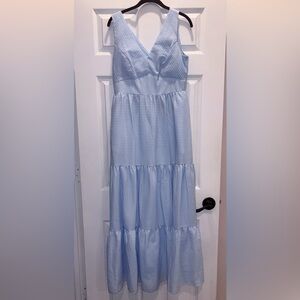 Taylor Light Blue Striped Dress